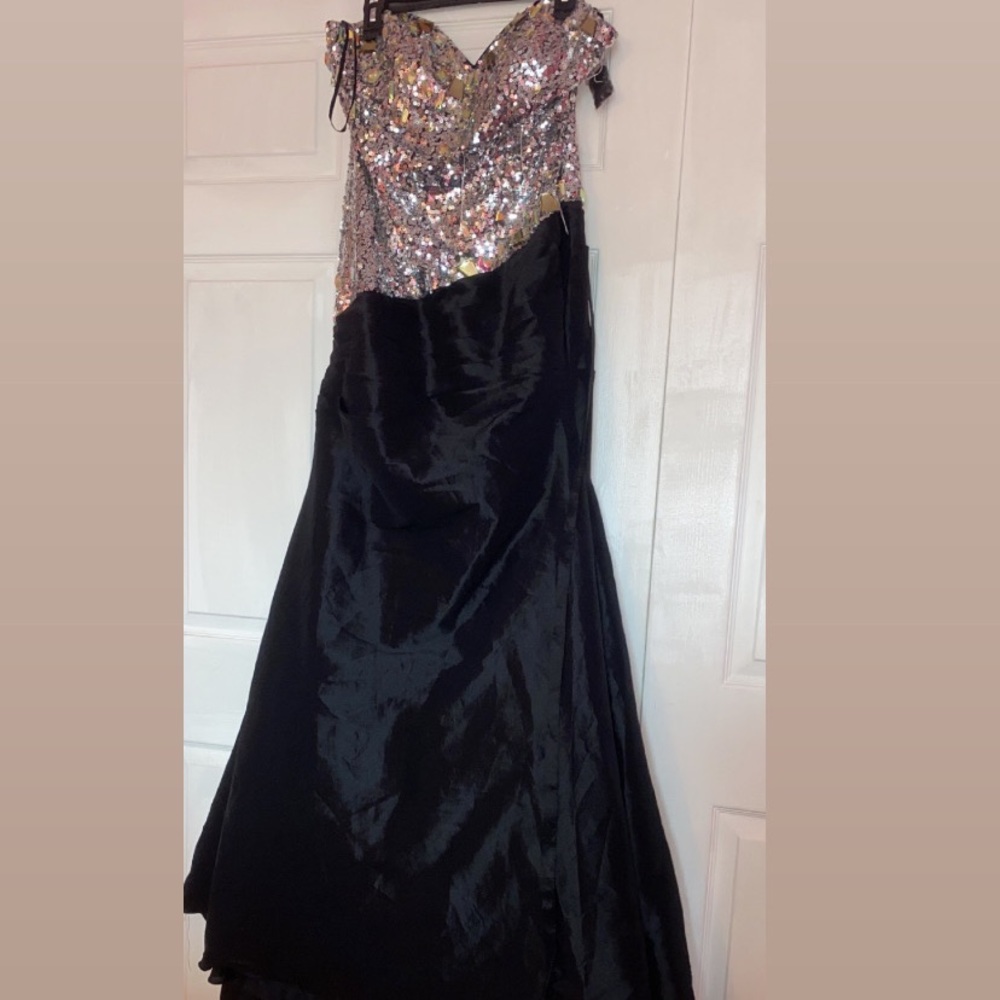 One of kind black and silver dress